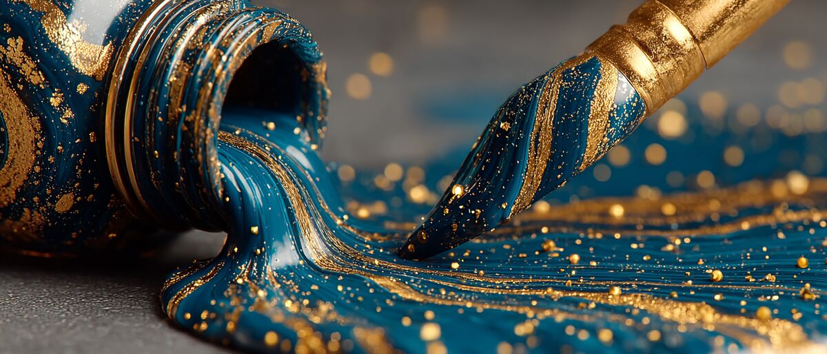 Blue and gold paint
