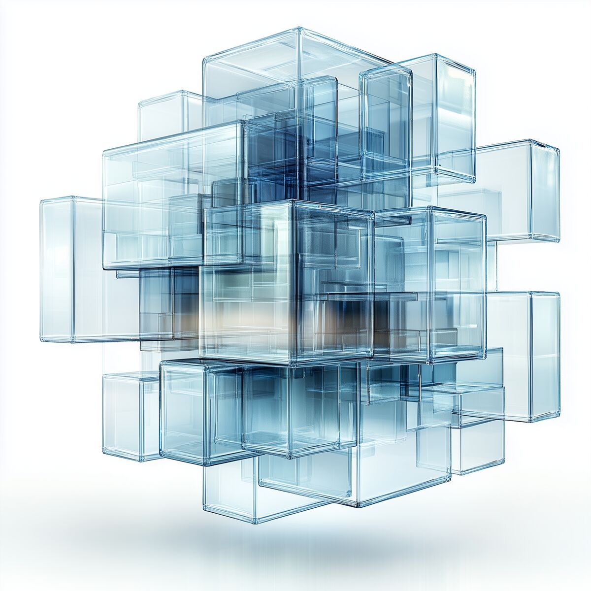 Architectural glass cubes, brand-cinematic