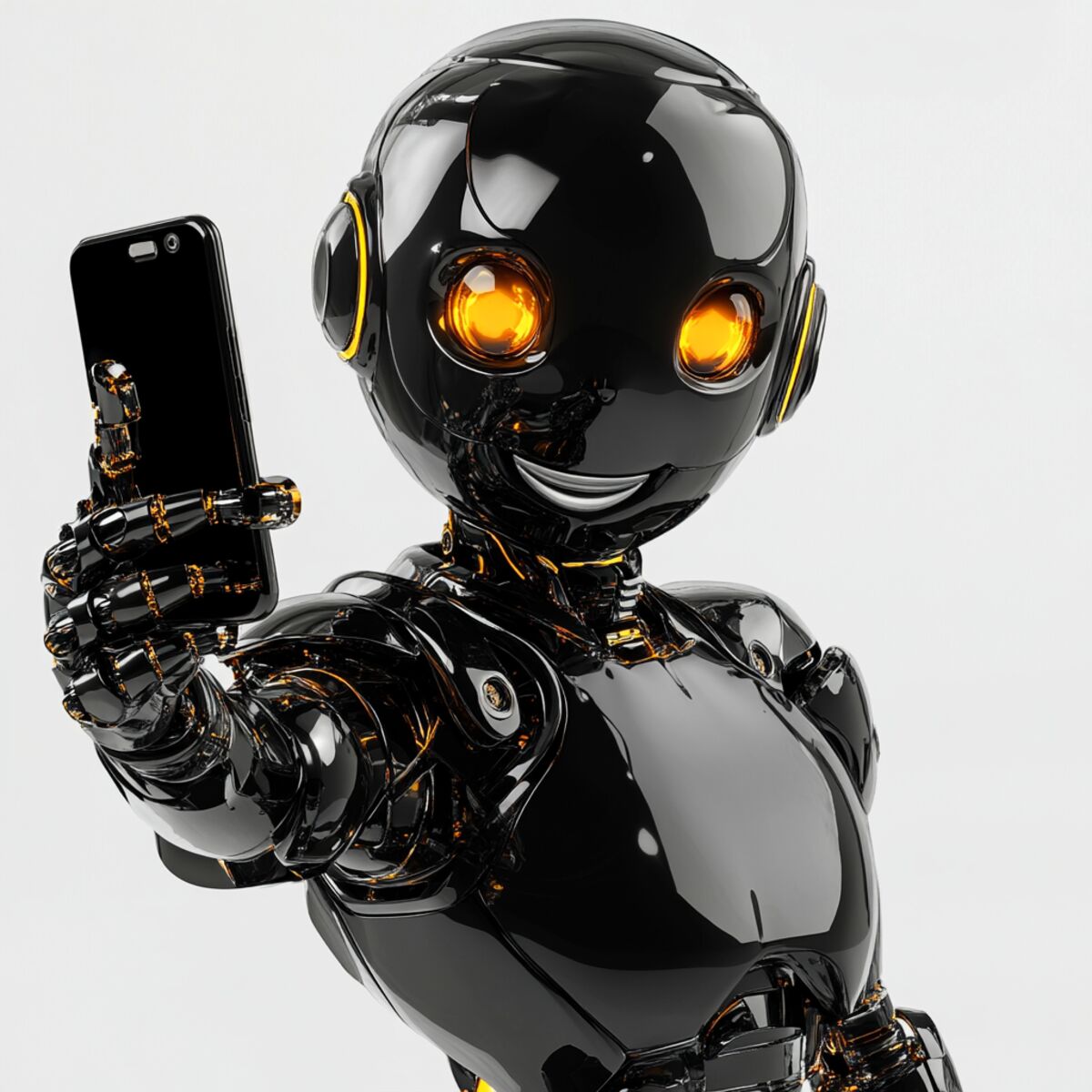 Robot taking a selfie